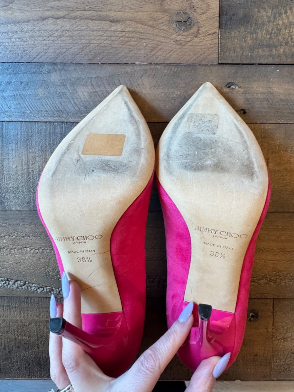 Jimmy Choo Fuchsia Suede Anouk 38.5 - Picture 7 of 8
